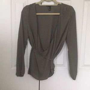 Surplice wrap blouse